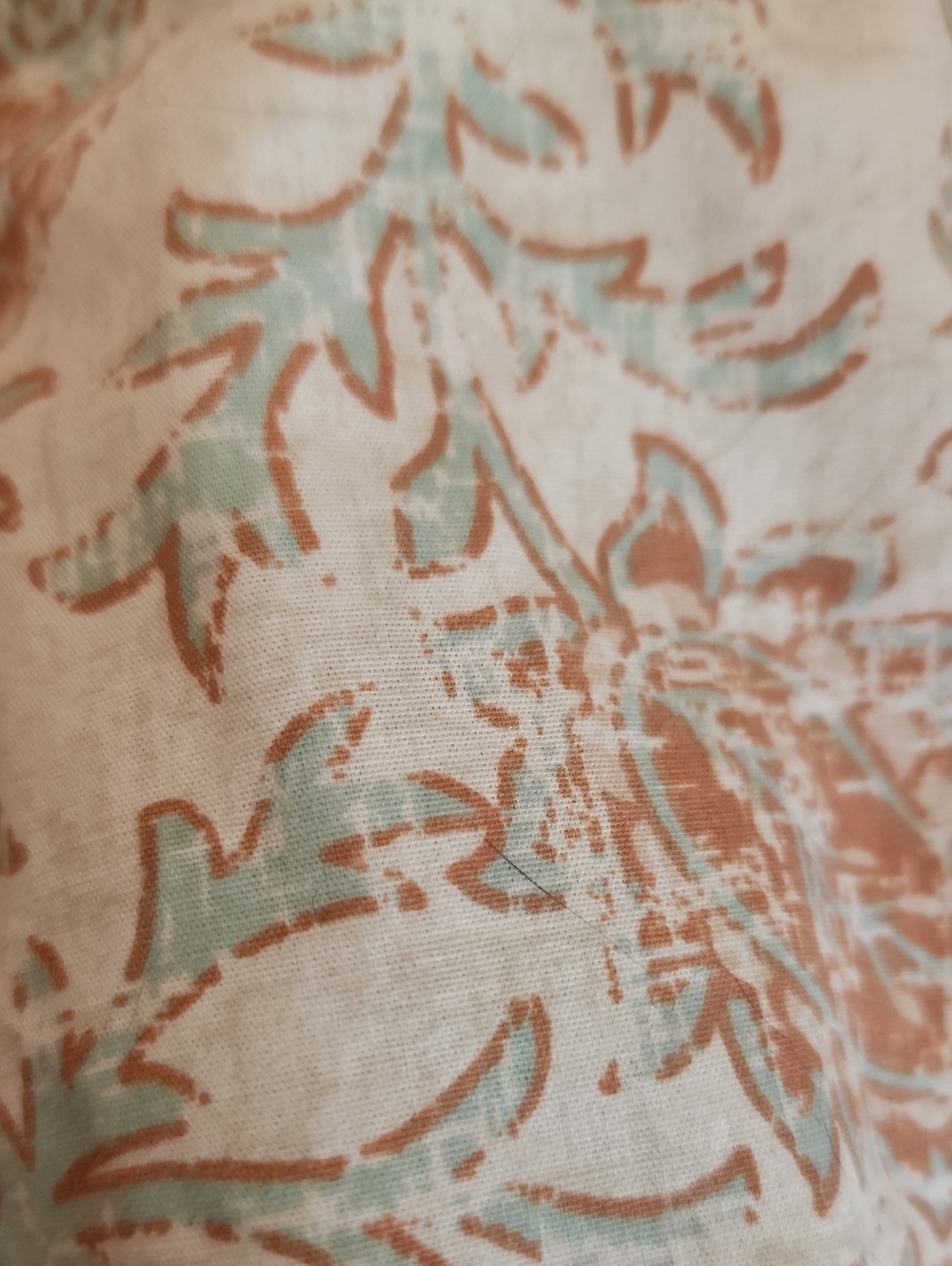 Floral Print Cotton Top in Soft Coral and Mint